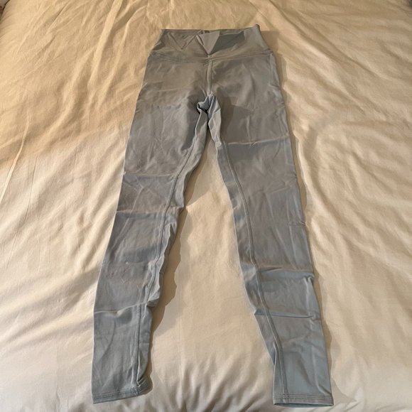 ALO WARM AIRBRUSH HIGH-WAIST NOCTURNE FLEECE LEGGING CHALK BLUE - Picture 3 of 7